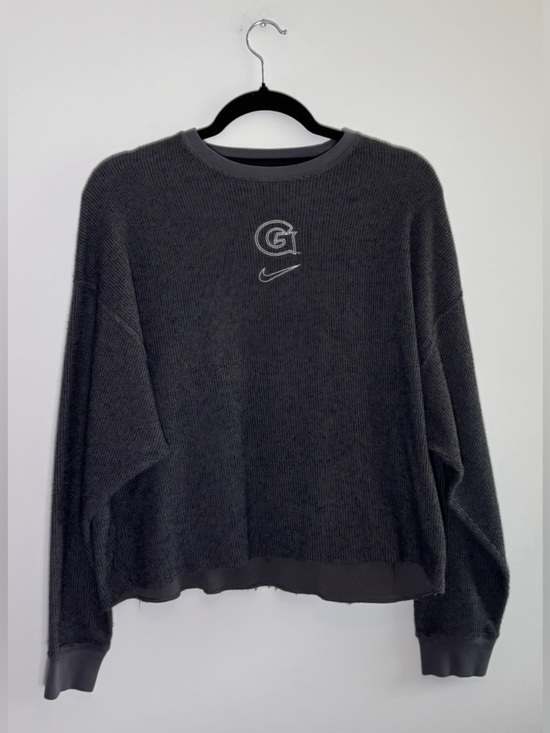 Nike Tops - Nike Corded Crewneck Sweatshirt – Charcoal Collegiate “G” Logo Size Medium